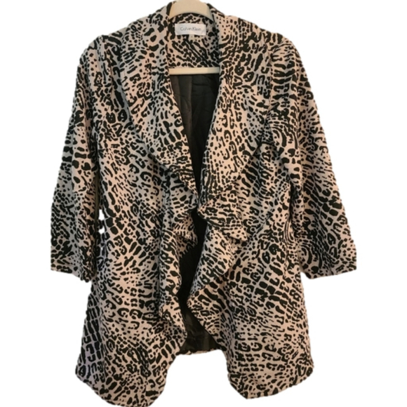 Calvin Klein Open Front Animal Print Jacket/Blazer 8 - Picture 2 of 6